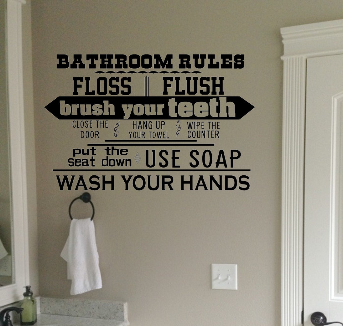 bathroom sticker bathroom rules sticker by VinylStyles4U on Etsy