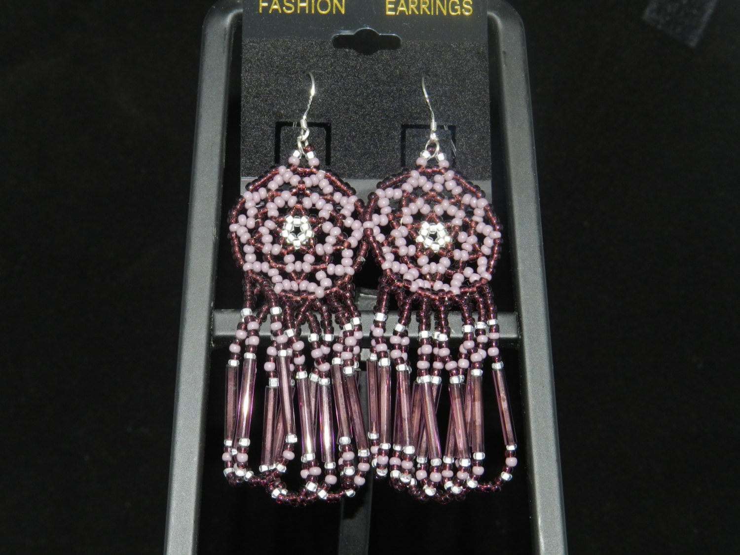 Seed Bead Sun Catcher Earrings by on Etsy