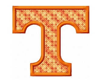 Tennessee T Applique Embroidery Design 2x2 4x4 5x7 6x10 Vols INSTANT DOWNLOAD