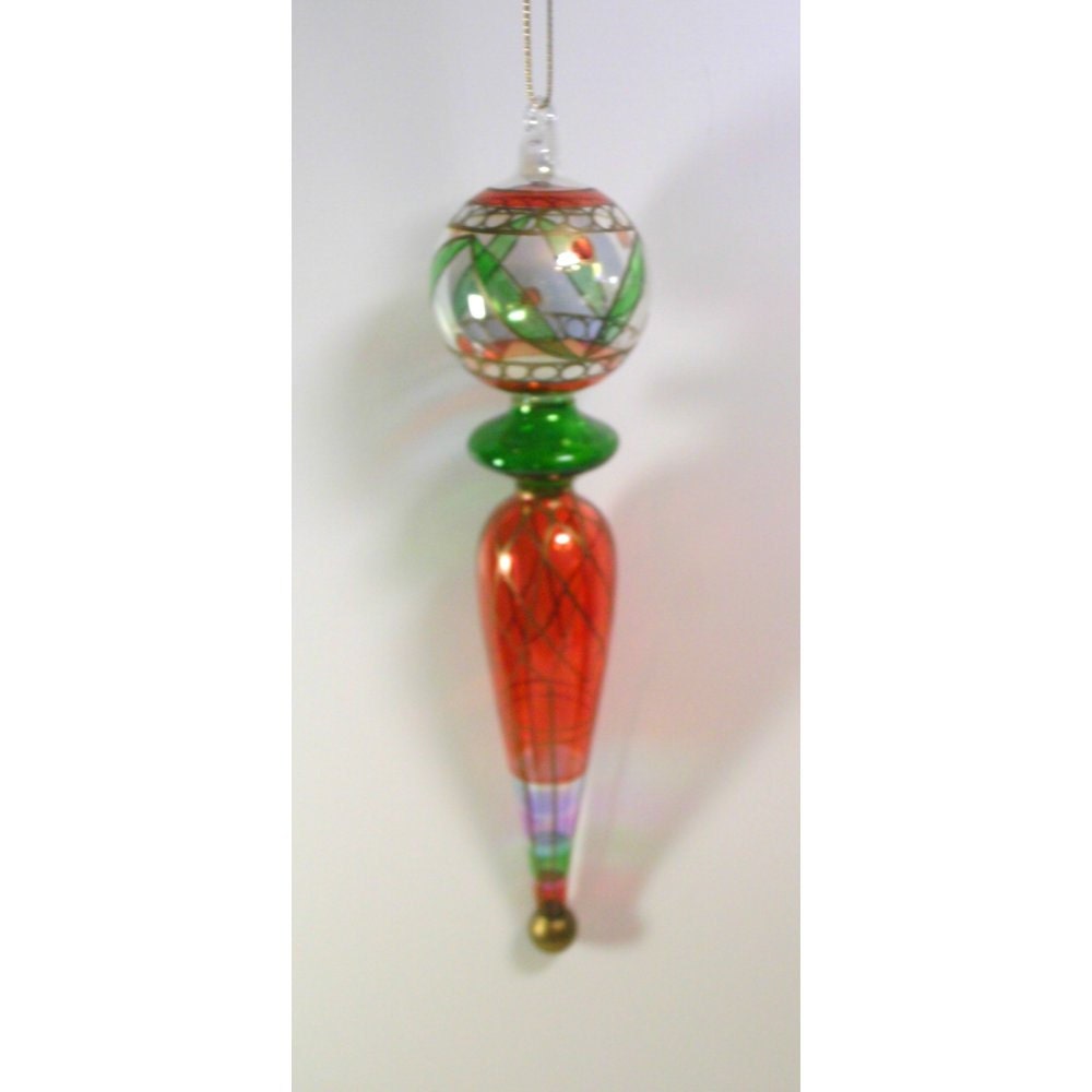 vintage hollow glass christmas ornament red and green on vintage hollow glass christmas ornament red and green on