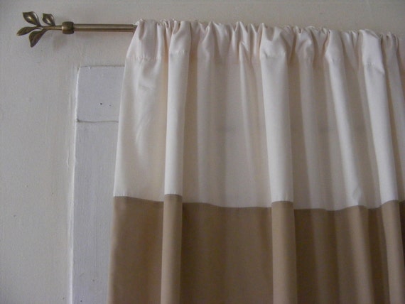 Beige And Teal Curtains 