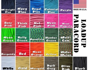 550 PARACORD 7 Strand Type III Parachute Cord USA-5-100 feet