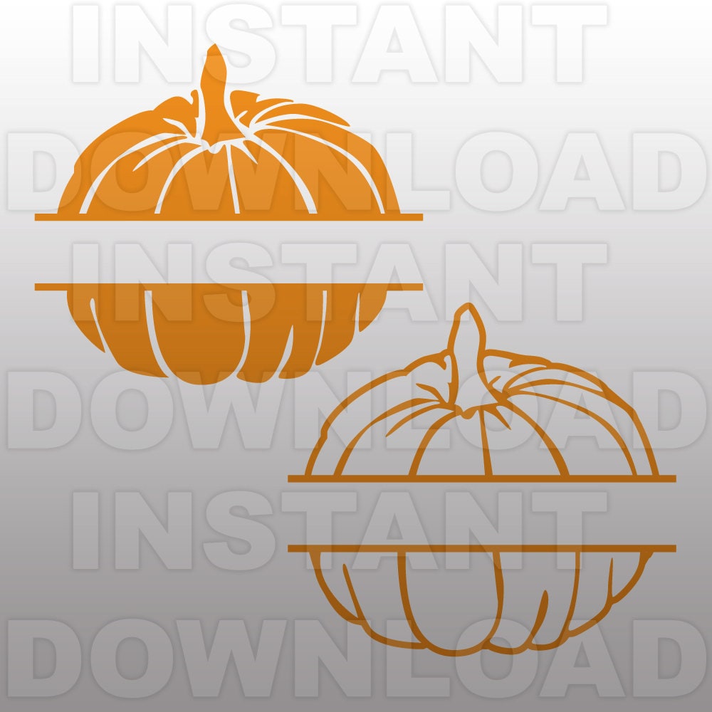 Download Pumpkins Halloween Monogram Split SVG File Cutting