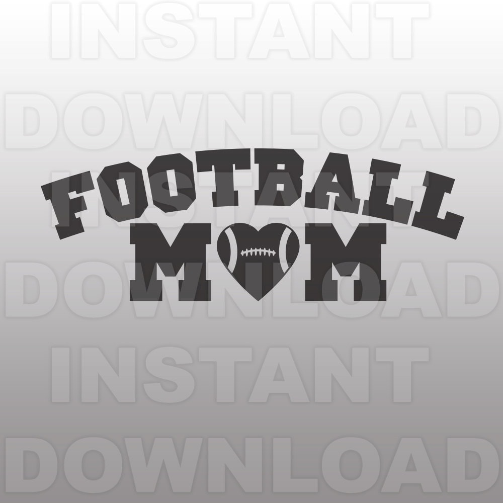 Football Mom Heart Svg File Cutting Template Clip Art For