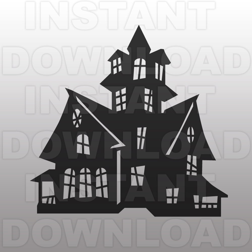 Download Halloween Haunted House SVG File Cutting Template-Vector Clip