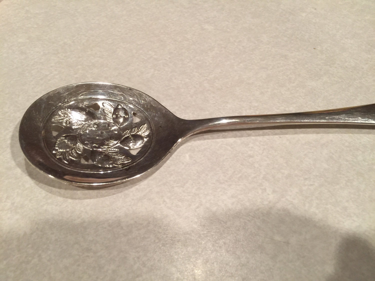 Vintage serving spoon, silver plated spoon stamped silver plated Italy