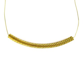Vintage Raw Brass Twisted Wire Bead Pendants (2X) (V108)