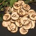 Large English Yew Wood Elder Futhark Rune set with Bag and information sheet - Norse, Divination, Pagan, Wicca, Pyrography