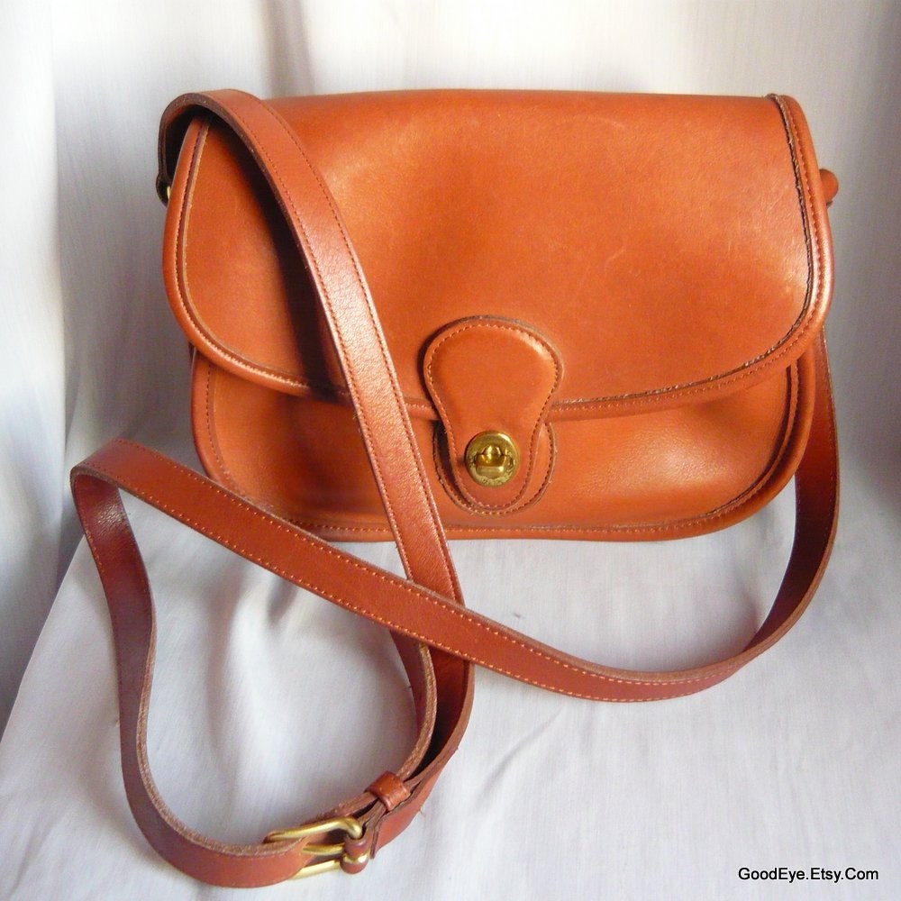 Vintage Glove Tanned COACH Saddle Bag LEATHER Shoulder Purse