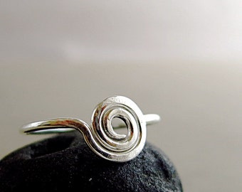 Spiral ring, Sterling Silver, circle ring, everyday jewelry