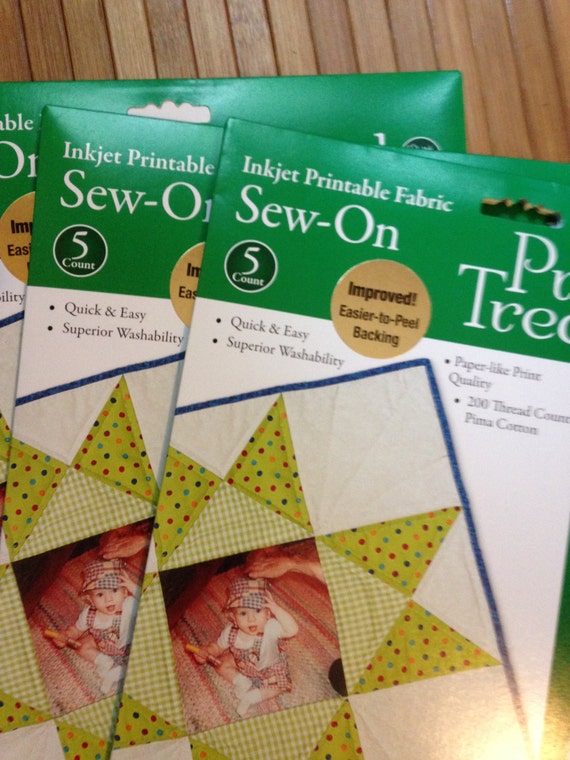 Printed Treasures THREE Packs Sew On Paper 5 Pack Inkjet Printable