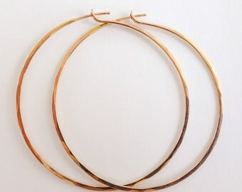 Handmade Artisan Extra Large Classic Hoops 14kt Gold Filled Hoop Earrings