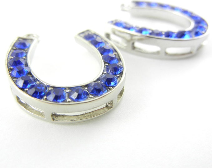 Pair of Rhinestone Horseshoe Charms–Choose Your Color
