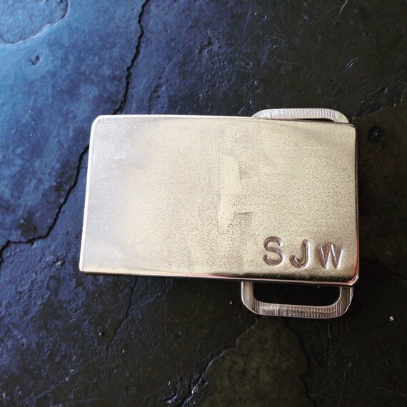 Personalized Simple Mini Belt Buckle Stainless by metalogical