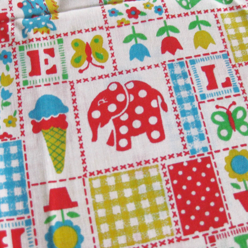Vintage Novelty Print Fabric Childrens' Print Juvenile