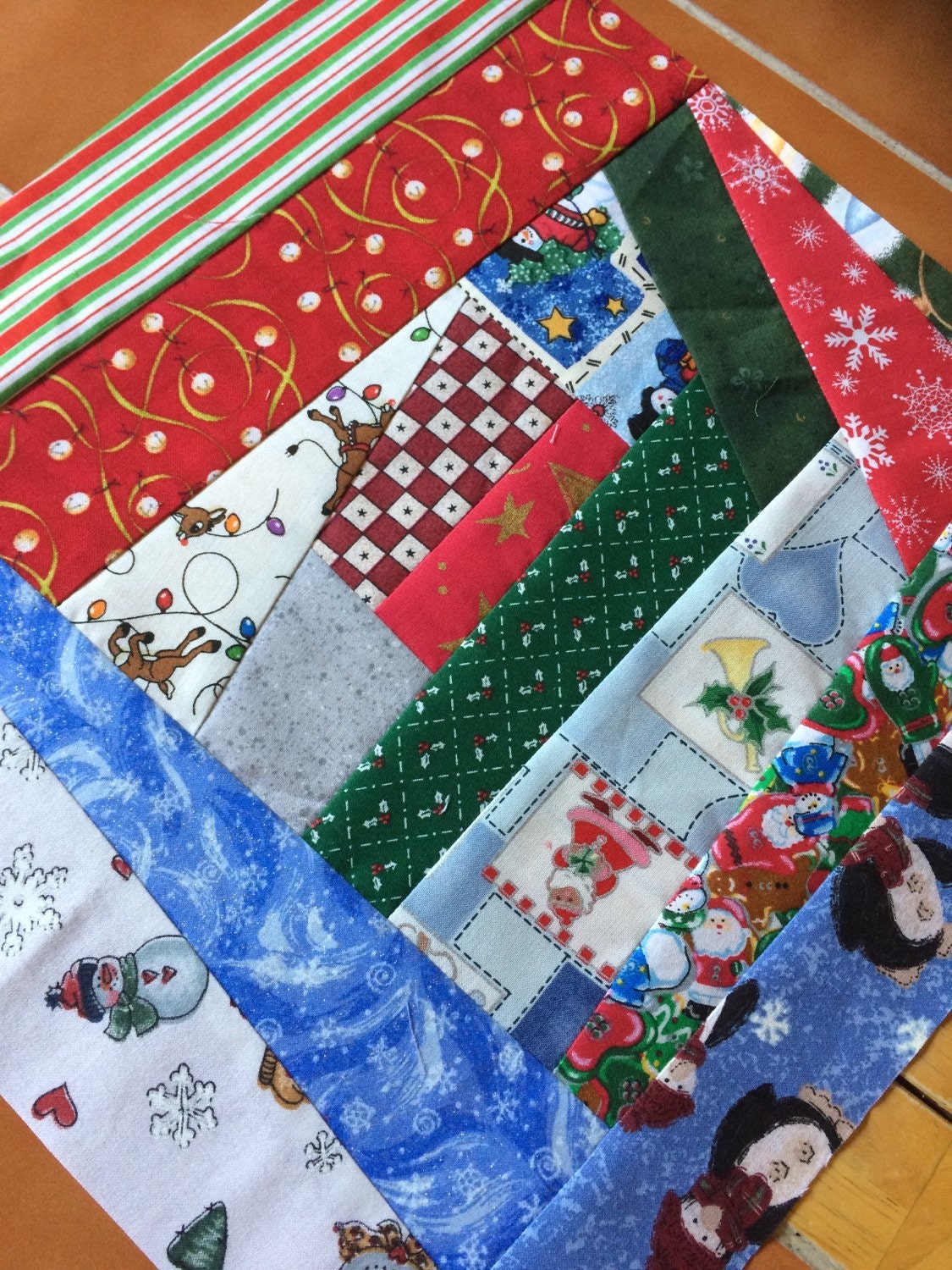Crazy Quilt Blocks Christmas Squares Holiday / Winter