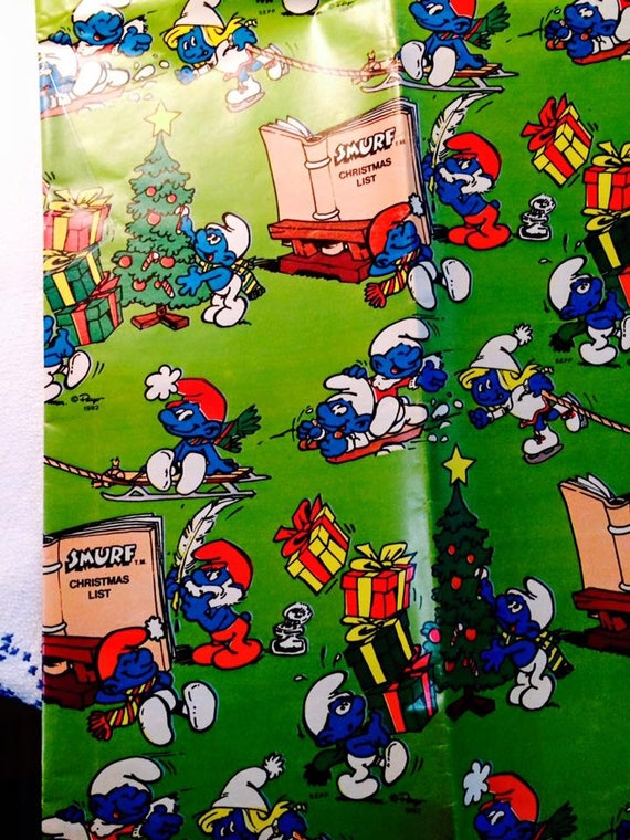 Vintage SMURF Wrapping Paper Smurfs Vintage Christmas