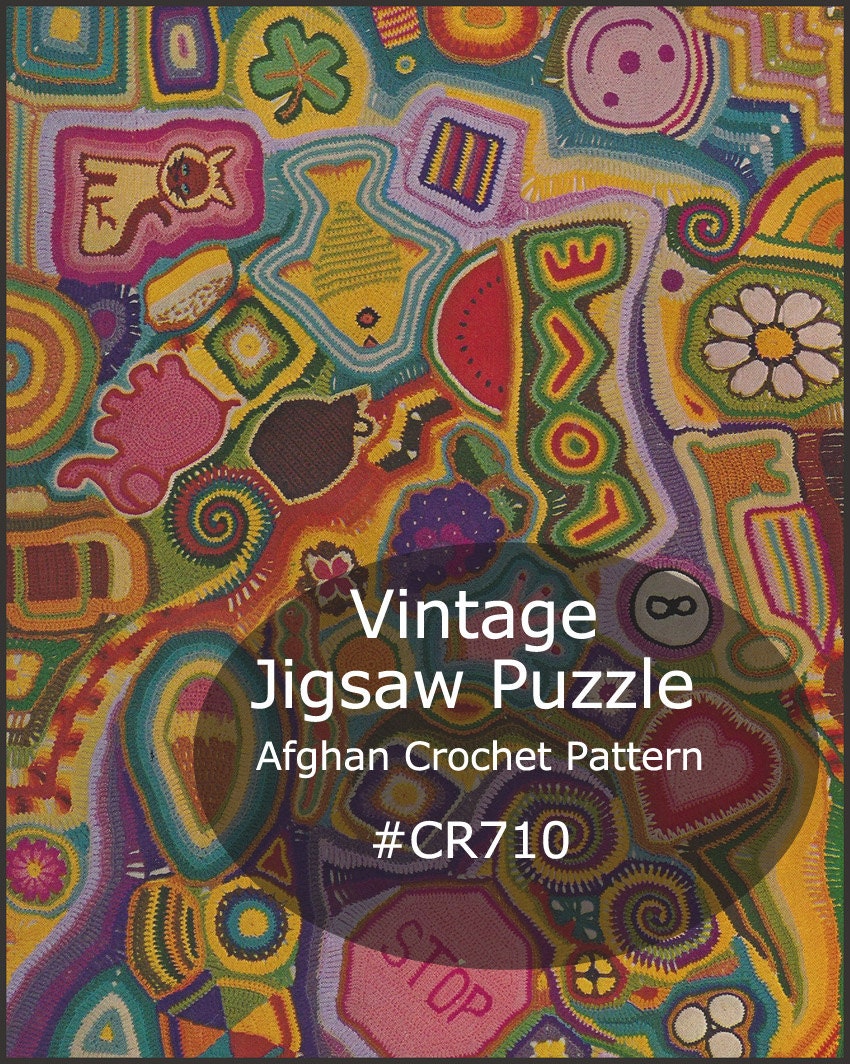 Jigsaw Puzzle Crochet Afghan Crochet Pattern Dates 70's