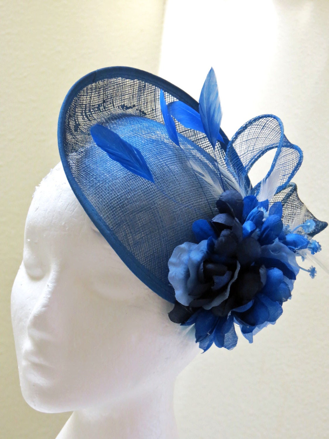 Blue Fascinator Royal Blue Fascinator Wedding by FascinatorsFirst