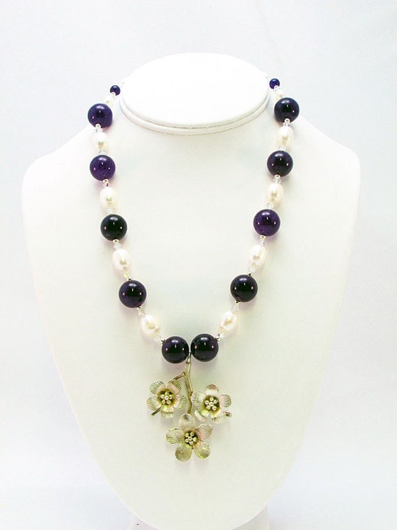 sterling silver amethyst flower cross necklace sterling silver amethyst flower cross necklace