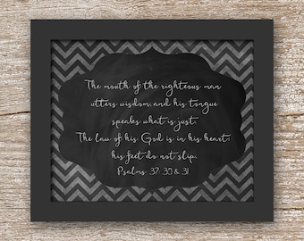 Instant. 8x10. The mouth of the righteous man... Wall Art Decor. Printable Download. Scripture. Biblical. Man Cave. Boys Room, Locker.