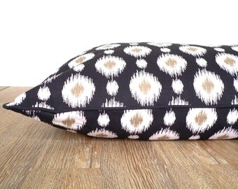 Large dog bed cover in ikat print, modern dog duvet cover 45x34, custom dog bed case, black floor pillow case for large dogs