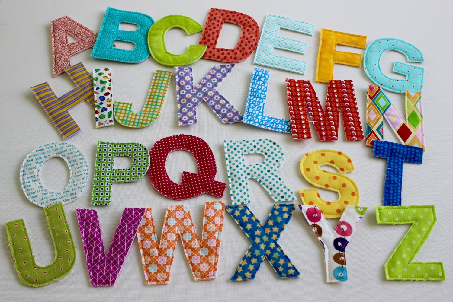 Fabric Alphabet Letters Fabric Letters Quiet Book Nursery