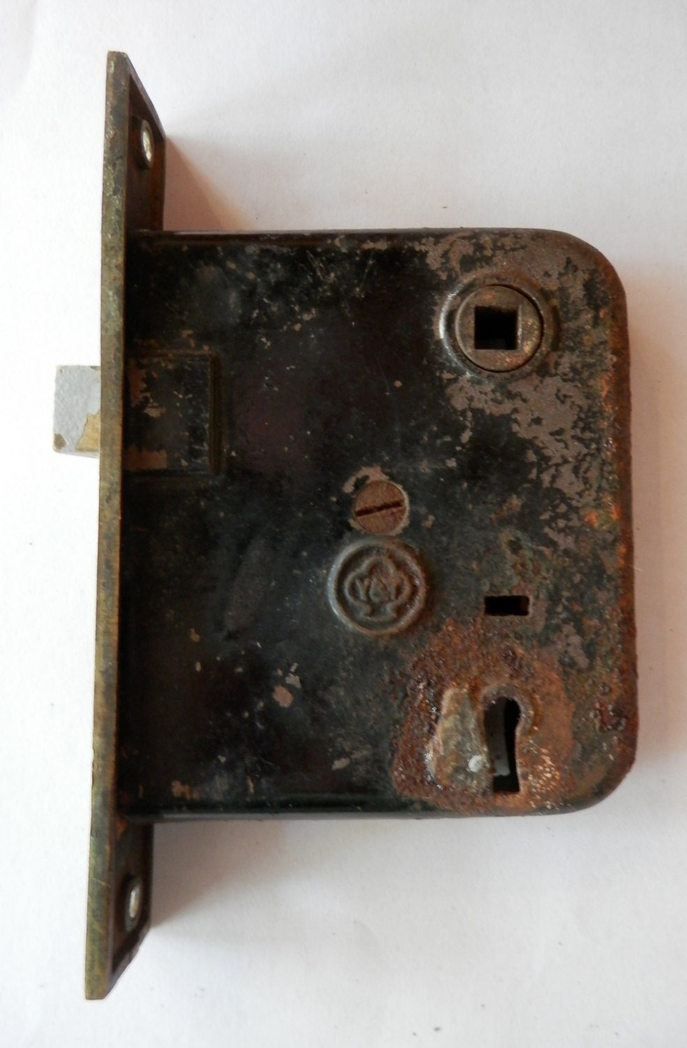 antique Yale & Towne mortice door lock cast brass by BandCEmporium