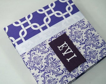 BABY MEMORY BOOK Baby Book girl baby book personalized baby book modern baby book custom baby book boy pregnancy journal Plum Purple Damask