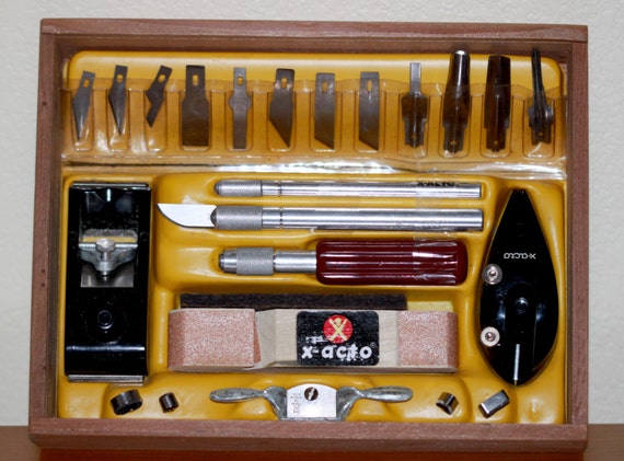 X-acto Vintage X Acto Knife And Tool Set 1971 No 84 In Wood