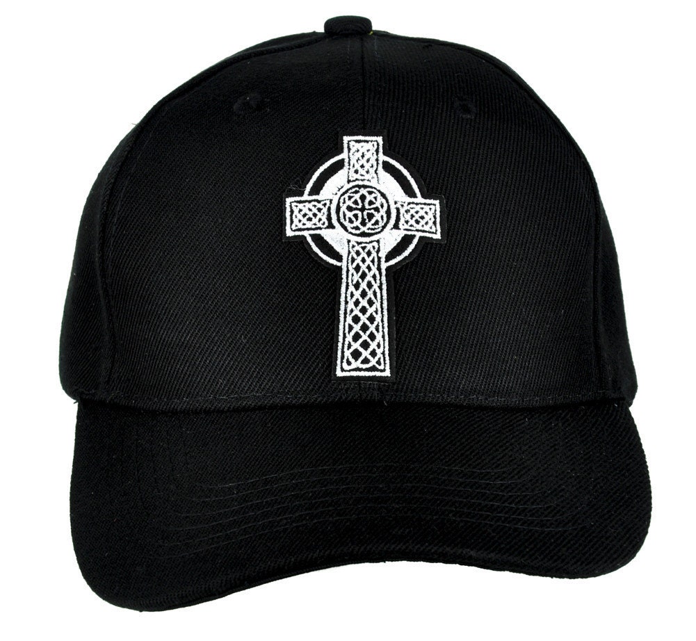 Celtic Cross Tombstone Black Baseball Cap Hat