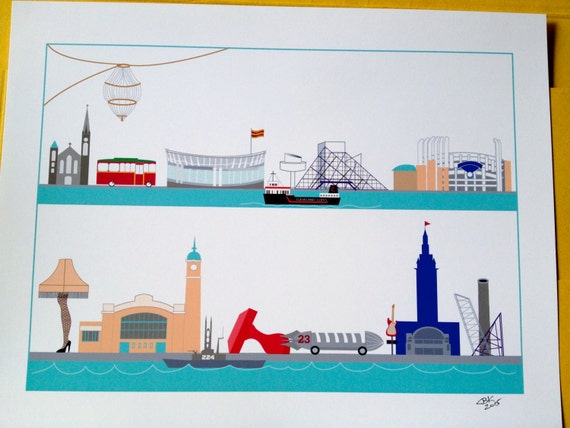 Cleveland landmarks print