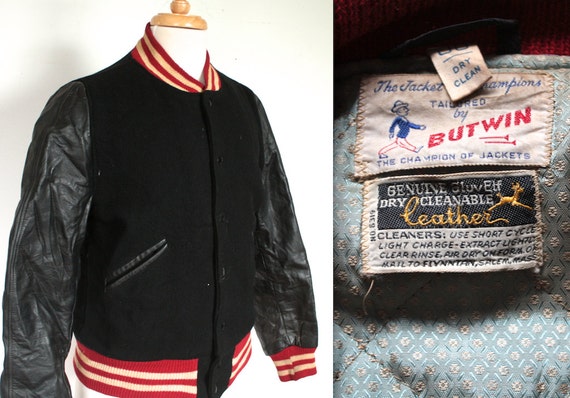 Vintage 1950's Letterman Jacket // 50s Red and by TrueValueVintage