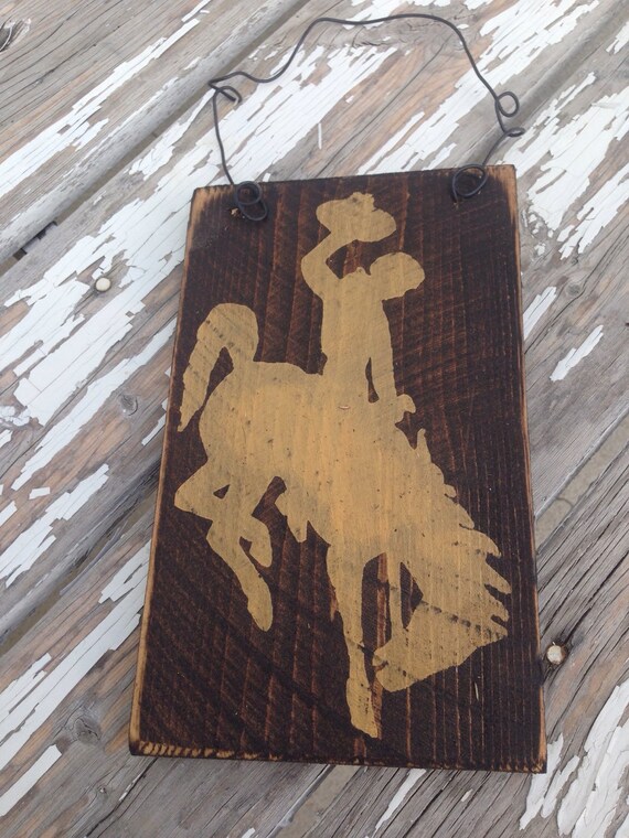 Bucking Horse Wire Hanging Decor Hand Painted Sign by Girlinair