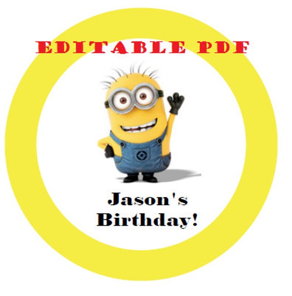 Minions Instant Download Editable Tags And Thanks A Minion