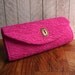 Clearance. Bright pink clutch purse, Fuchsia clutch bag with brass keyhole, hot pink clutch