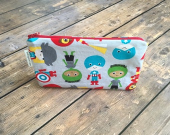 Clearance*** Pencil Case/Cosmetic Bag/ Gadget Case - Superheroes - Ready to Ship