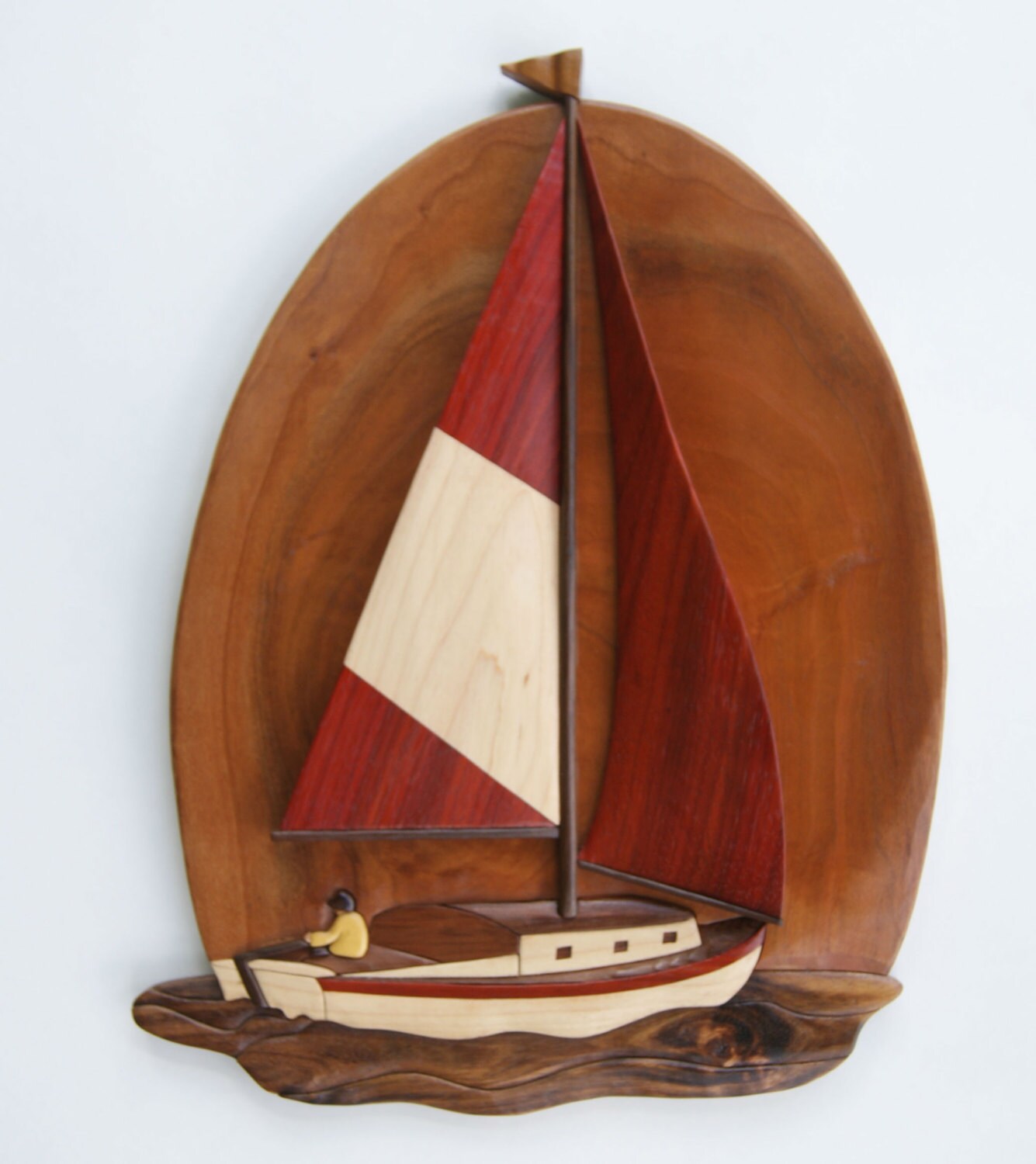 Sailboat Intarsia Wall Hanging