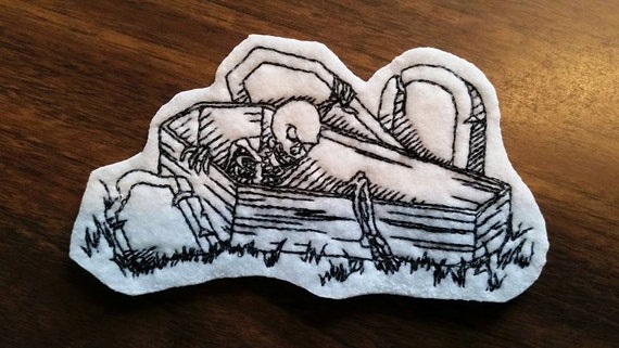 Skeleton In Coffin Patch