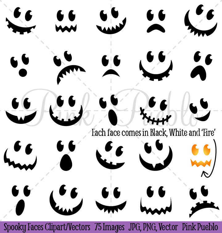 Spooky Faces Halloween Clipart Clip Art Halloween Ghost or