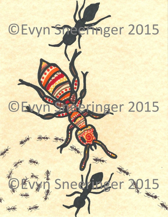 Ant Spirit Totem 8x10 Art Print Mixed by TheLovelyLittleWitch