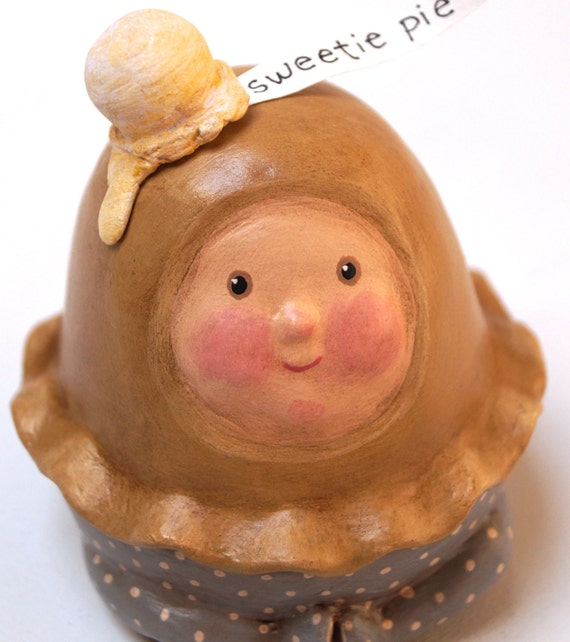 Character Folk Art Baby Gift Original Art Little Pie - il_570xN.823285111_l6ra