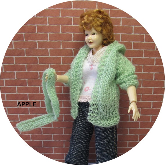 Dollhouse miniature hooded jacket for a 1/12th scale lady