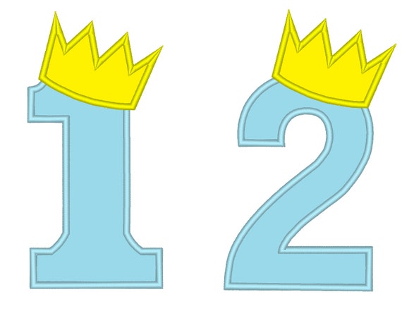 Download King Birthday Crown Numbers embroidery applique designs for