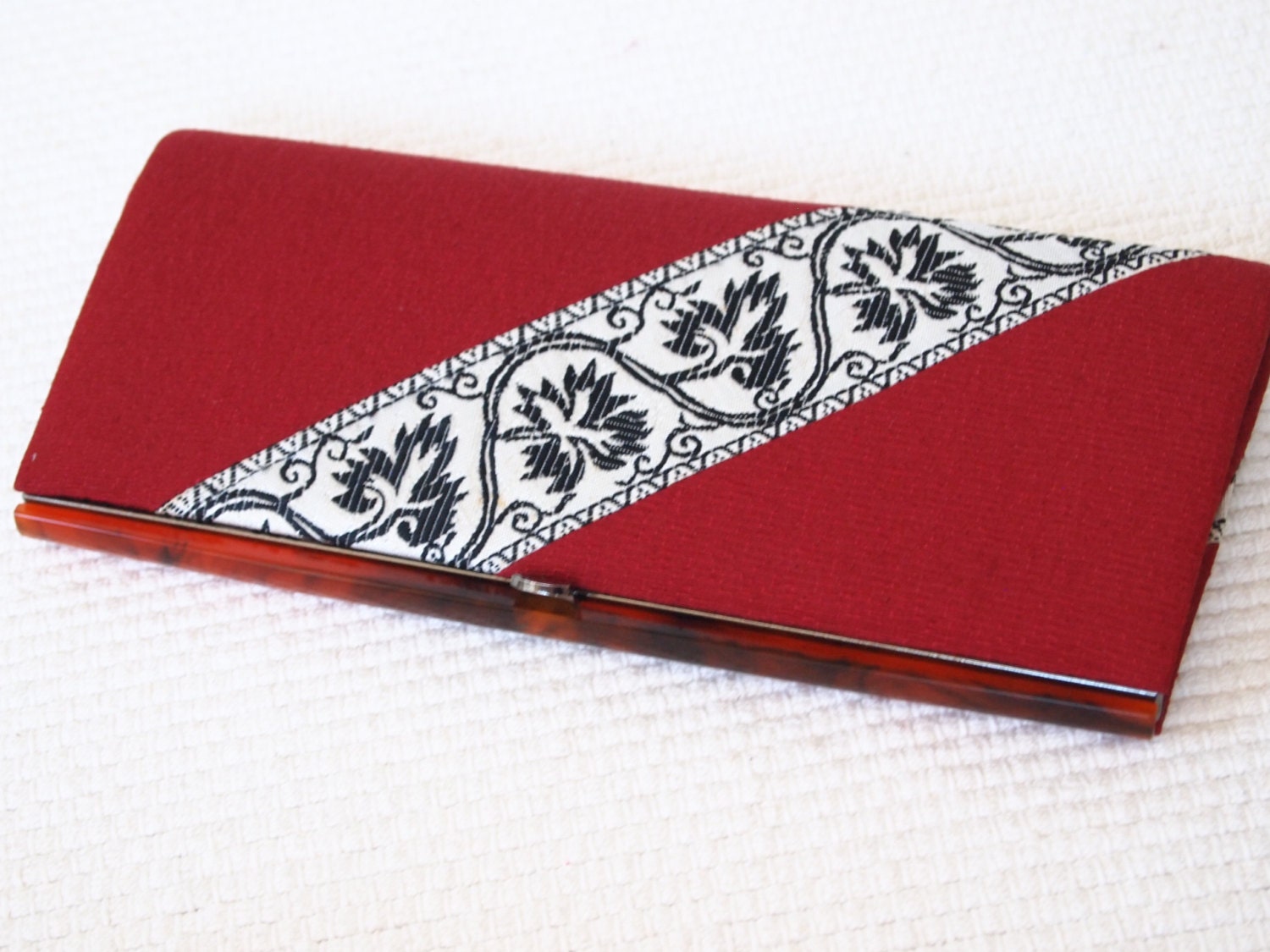 Authentic Japanese tsumugi silk Clutch, Purse, Japanese Kimono