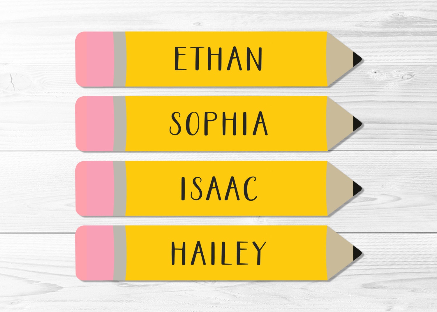 Classroom Name Labels Yellow Pencils Student Names Book