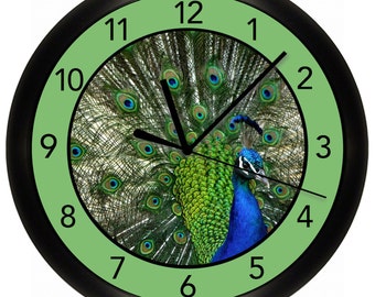 Peacock Wall Clock Decorative 10 inch