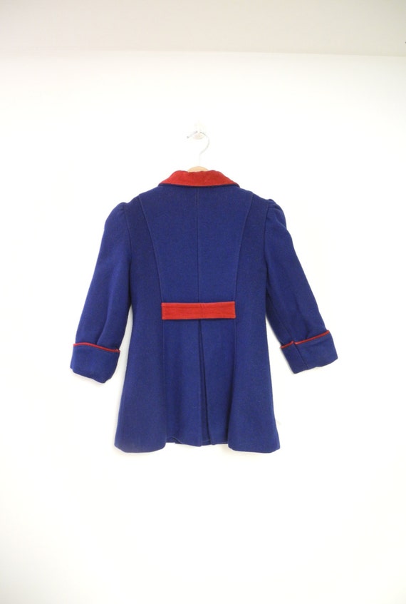 Vintage Baby Clothes 1950's London Fog Royal Blue and Red