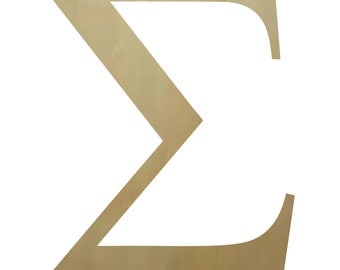 Wooden Greek Letter Sigma Paintable
