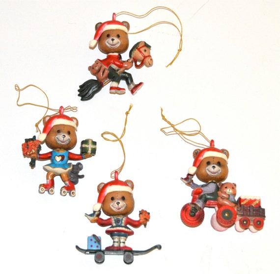 items similar to teddy bear ornaments set of 4 christmas items similar to teddy bear ornaments set of 4 christmas